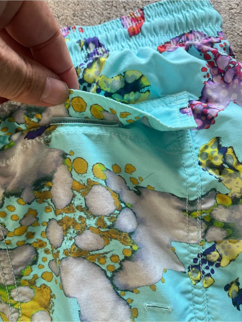 BILEBREQUIN Aqua Multi Floral Swim Trunks - Men's Light Aqua Swim Shorts